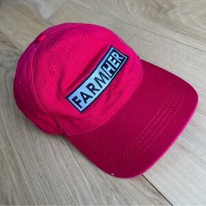 Red FarmHer Ball Cap Adjustable Strap Back